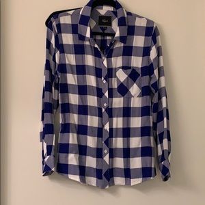 Rails white and blue flannel NWT